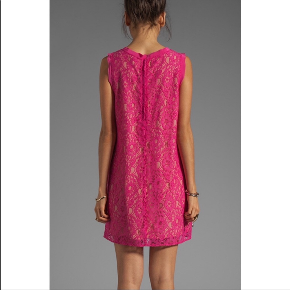 JOIE ISETTE PINK SLEEVELESS LACE DRESS - Picture 4 of 10